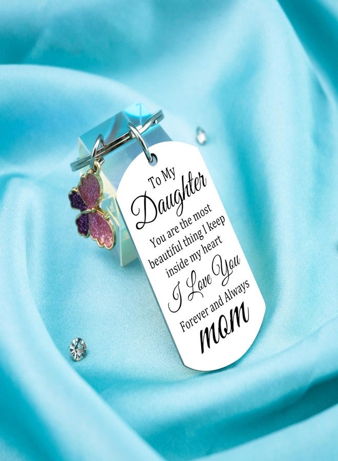 Aisity Daughter Gifts from Mom To My Daughter Keychain Butterfly Gift for Women Daughters Birthday Christmas Graduation Gifts Stocking Stuffers for Daughters - Image 3